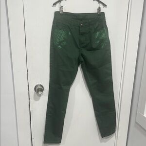 Her Universe Green Pants with Disney Collection Size 7 (Juniors)